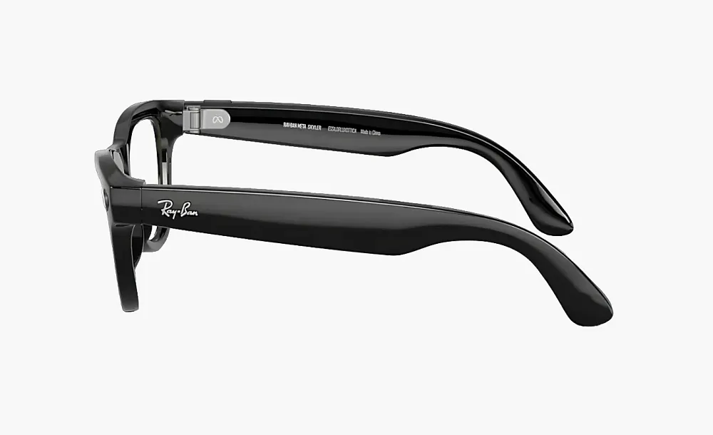 Ray-Ban Meta Skyler Sunglasses Shiny Black / Clear Transitions Amethyst (Size 52)