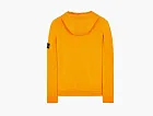 Stone Island Brushed Cotton Canvas Old Effect Hoodie Orange