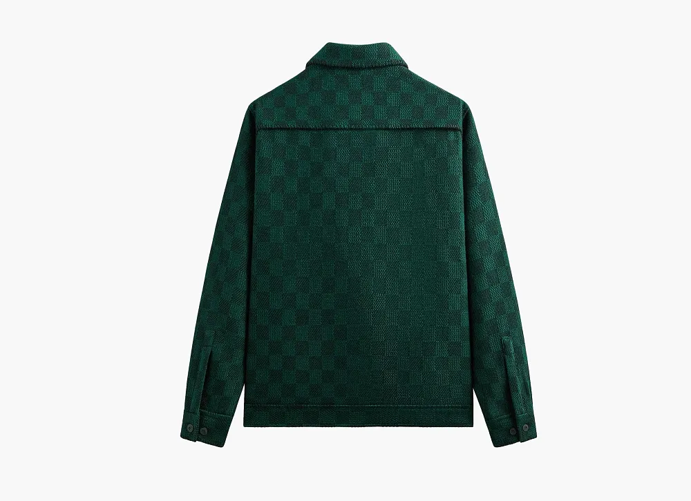 Kith Check Boucle Boxy Collared Overshirt Ivy Green