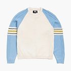 Stussy Stripe Raglan Crew Blue