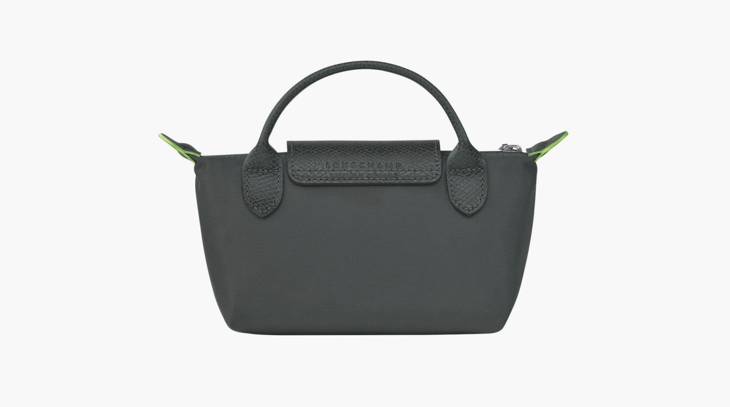 Longchamp Le Pliage Green Handle Pouch "Graphite" 
