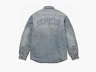 Supreme Faux Shearling Lined Work Shirt Washed Indigo Denim