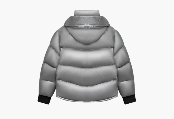 New Balance Cropped Hooded Down Jacket Silver  New Balance Cropped Hooded Down Jacket Silver