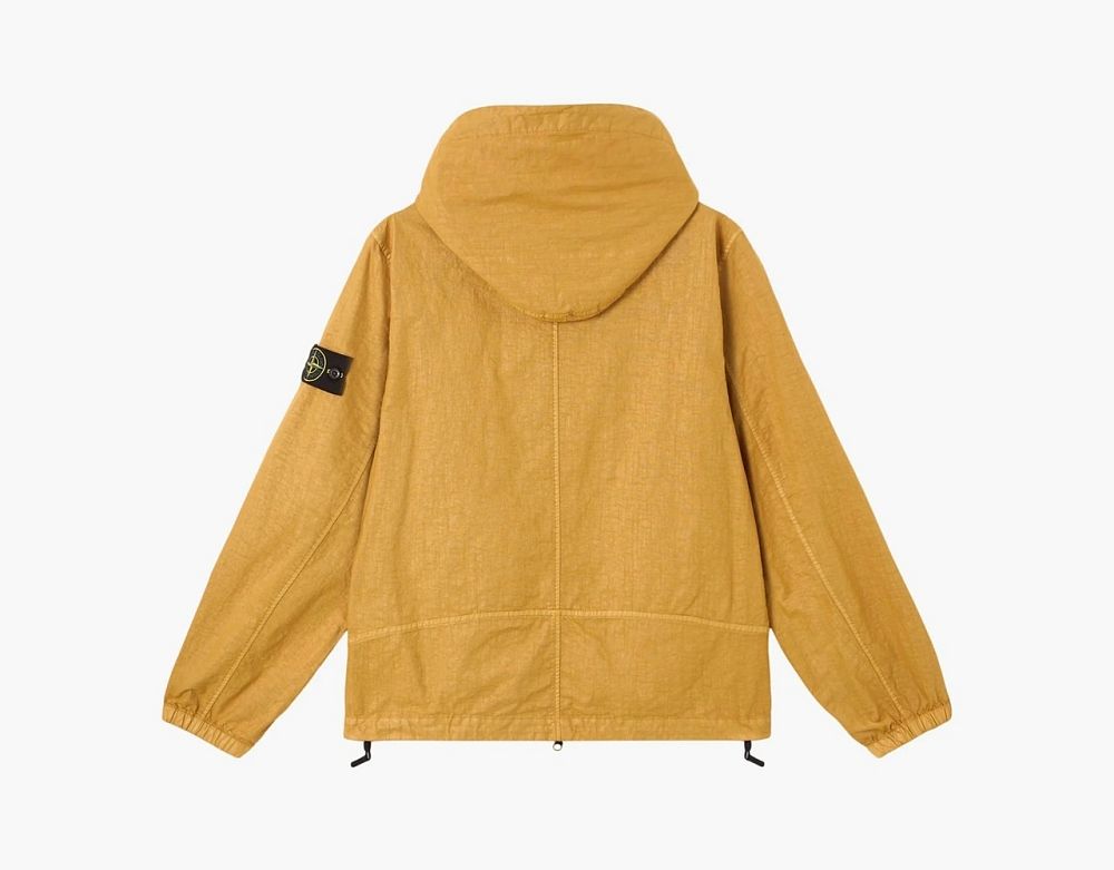 Stone Island Organic-Look Nylon Panama-TC Hooded Jacket Mustard