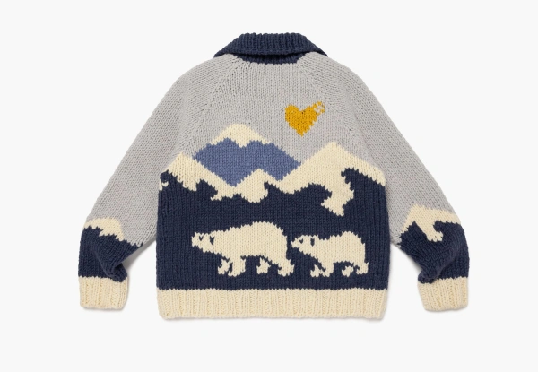 Human Made Polar Bear Cowichian Cardigan Navy 