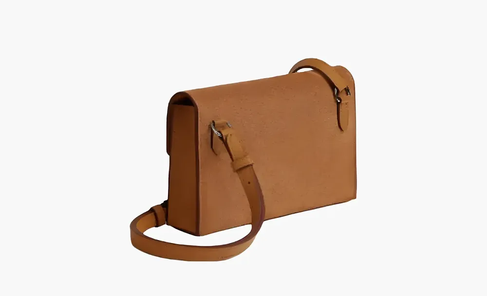 HERMES Grizzly & Swift Calfskin One Shoulder Wallet Brown