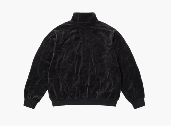 Supreme Patchwork Velour Track Jacket  Black  Supreme Patchwork Velour Track Jacket  Black