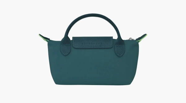 Longchamp Le Pliage Green Handle Pouch Peacock 