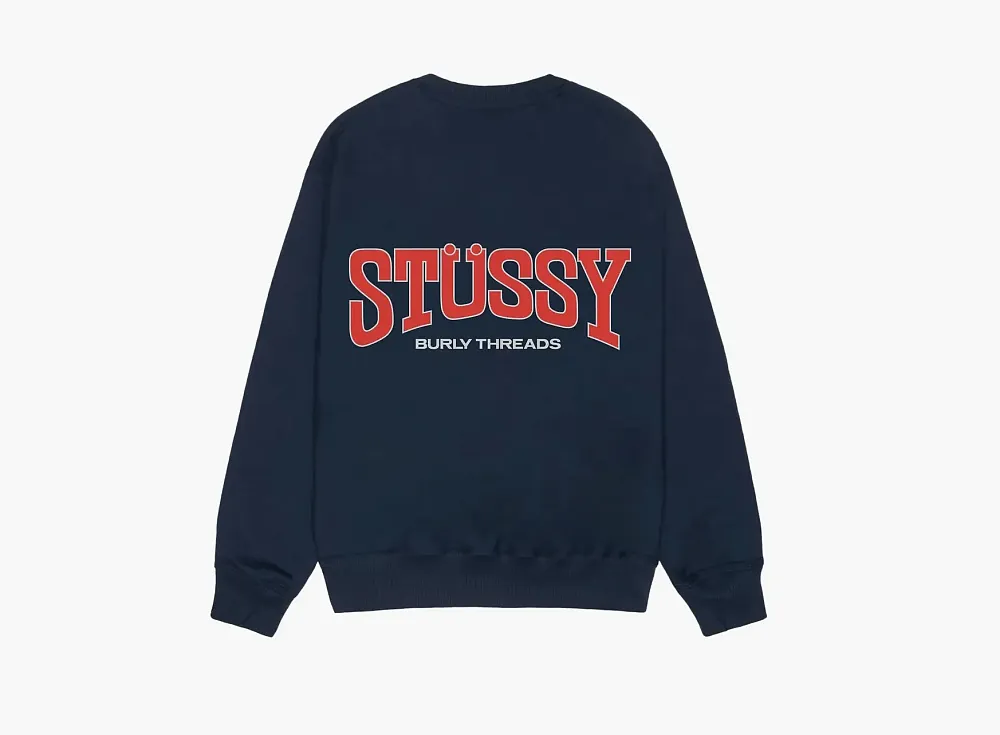 Stussy Burly Threads Crew  Navy