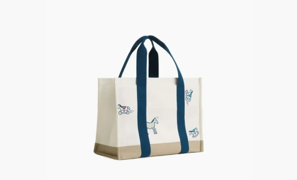 Hermes Cotton Canvas Bag Blue 