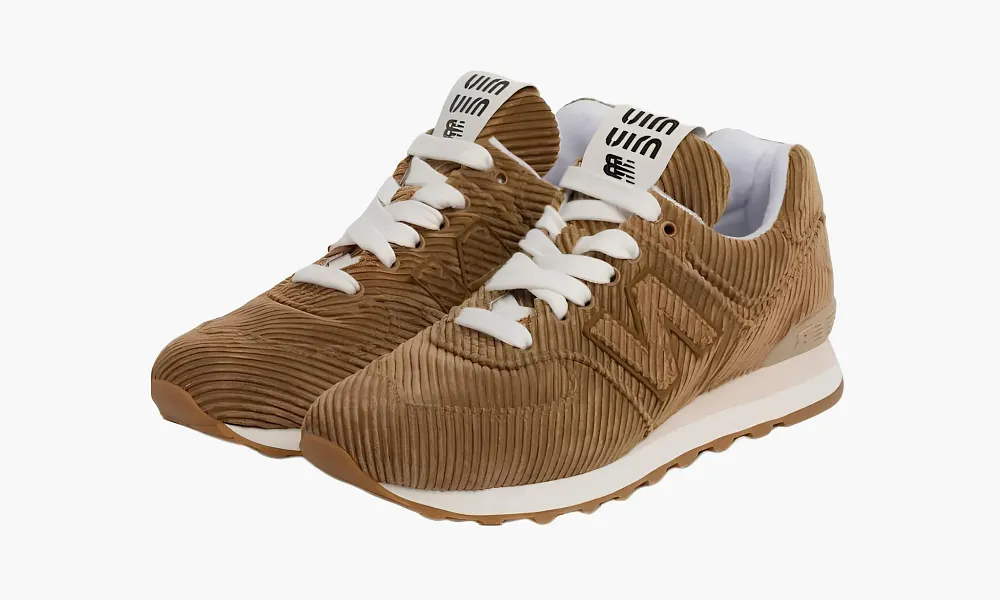 New Balance 574 X Miu Miu Denim Sneakers Dark Brown
