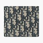 Dior Compact Wallet Dior Oblique Jacquard Beige and Black