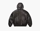 Supreme Studded Hooded Leather Jacket Black