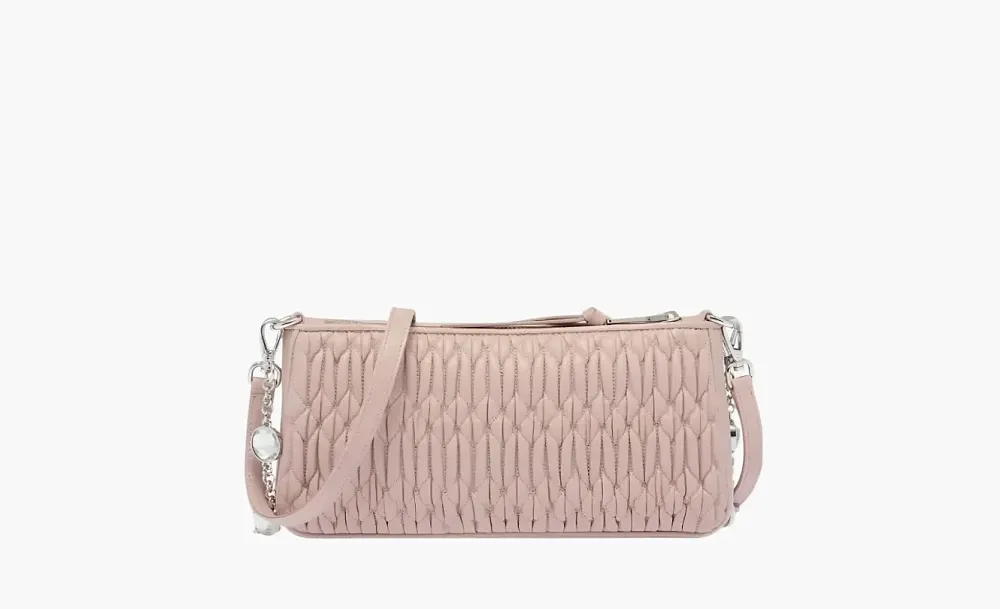 MIU MIU Matelassé Crossbody Bags Wallets Egg White Stone Color