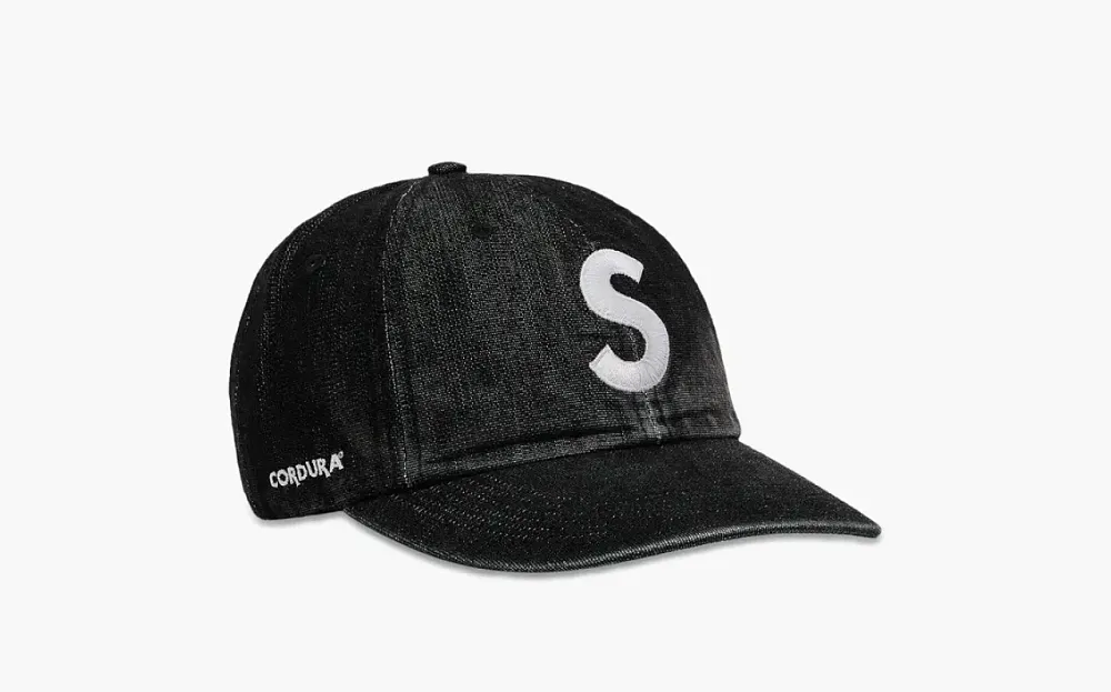 Supreme Cordura Denim S Logo 6-Panel Black