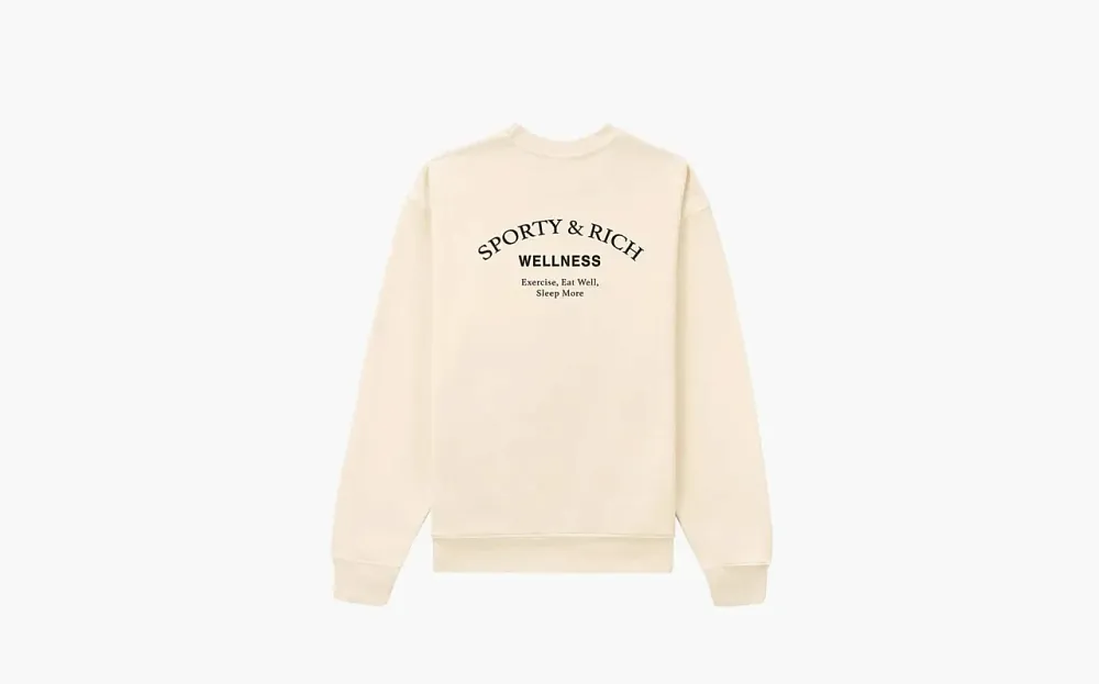 Sporty & Rich Wellness Studio Crewneck Cream/Black