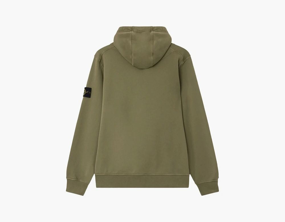 Stone Island Organic Cotton Fleece Hoodie Military Green