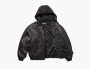 Supreme Studded Hooded Leather Jacket Black 
