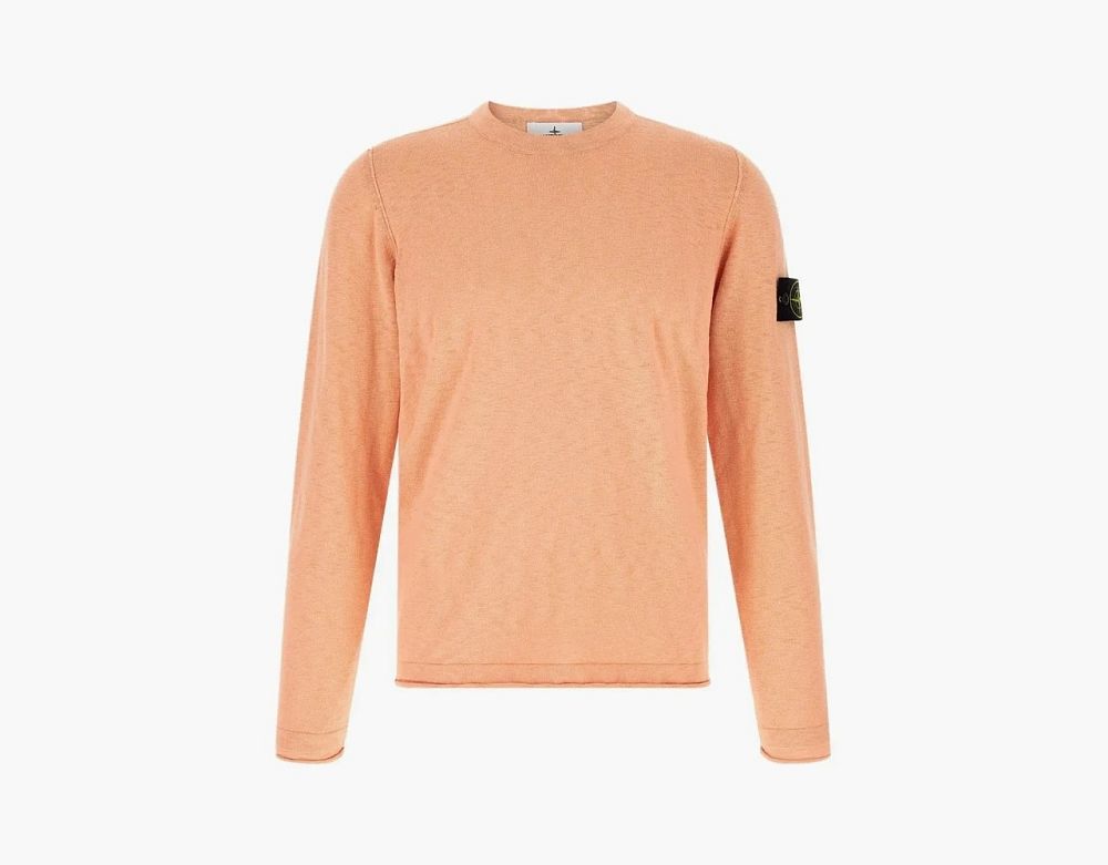 Stone Island Organic Cotton Nylon Crewneck Jumper Plaster Pink