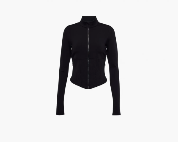 Alo Yoga Airbrush Corset Full Zip Jacket Black 