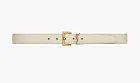 Saint Laurent Cassandre Shiny Leather Belt With Square Buckle Blanc Vintage