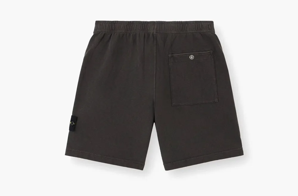 Stone Island Malfile Fleece Jogger Shorts Charcoal Grey