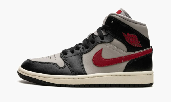 Air Jordan 1 Mid WMNS Black / Gym Red / College Grey 
