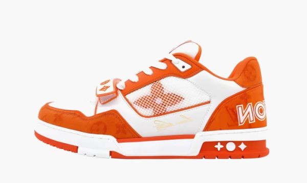 Louis Vuitton Trainer Line Sneaker White Orange 