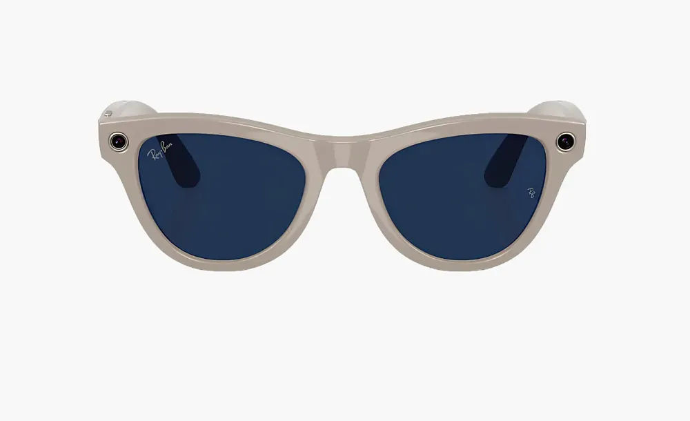 Ray-Ban Meta Skyler Sunglasses Shiny Chalky Gray / Transitions Sapphire (Size 52)