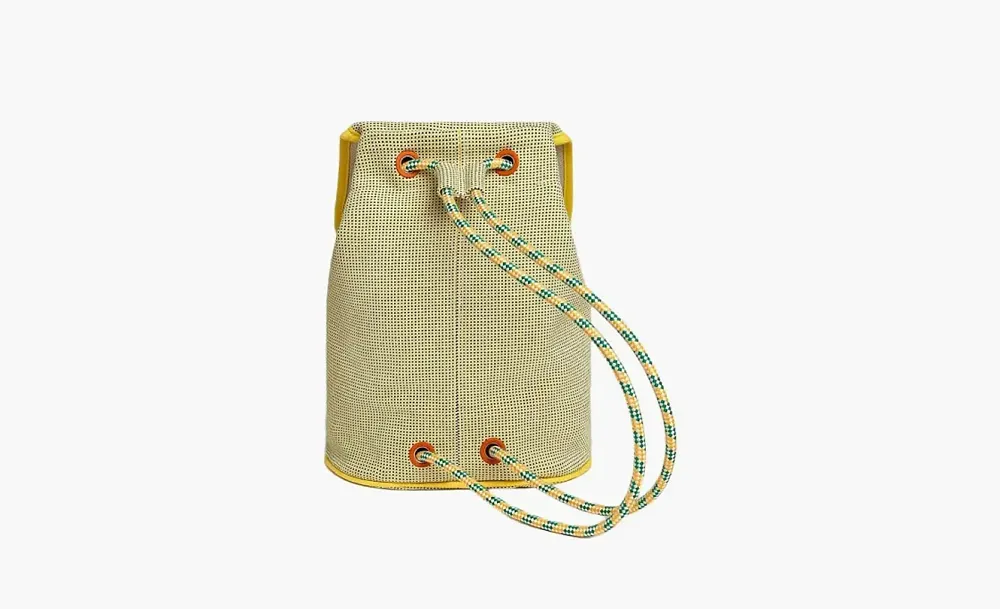 HERMES Canvas Backpack Lemon & Green