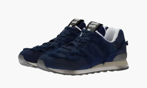 New Balance 574 X Miu Miu Denim Sneakers Navy Blue 