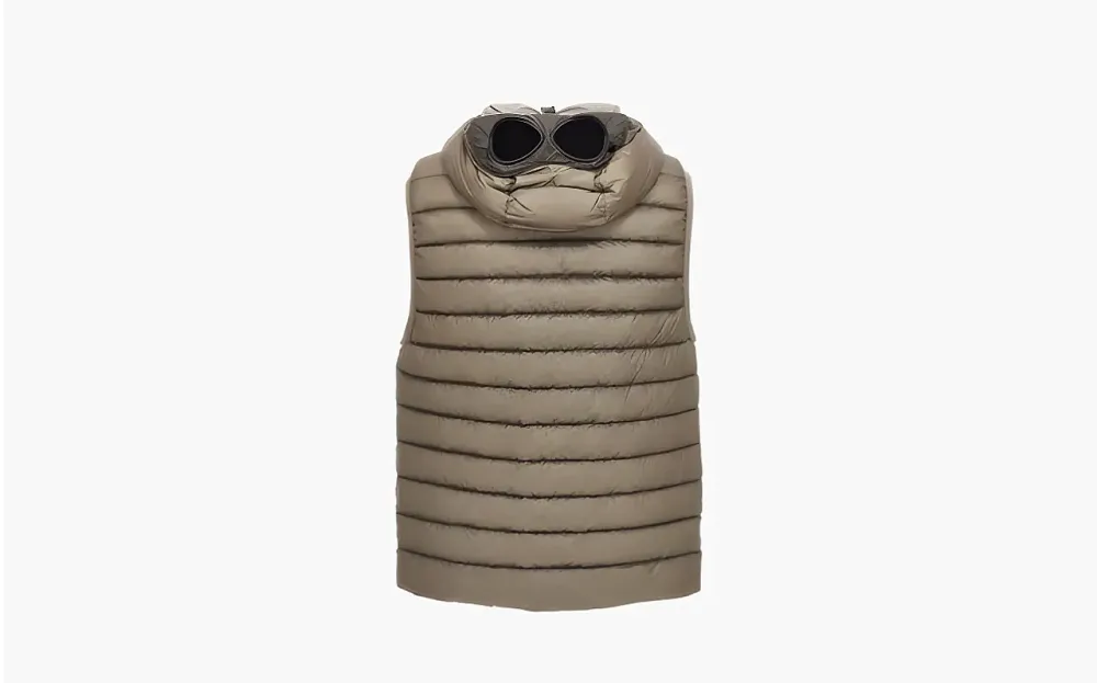 C.P. Company Goggles-Detail Padded Vest Brown