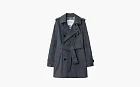 Burberry Short Cotton Blend Trench Coat Gray