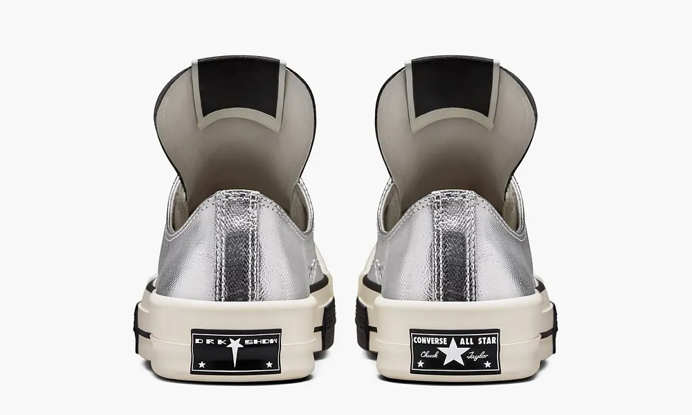 Rick Owens X Converse Drkshdw Turbodrk Chuck Taylor All-star 70 Ox Silver White
