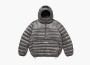 Supreme Micro Down Half Zip Hooded Pullover Silver 
