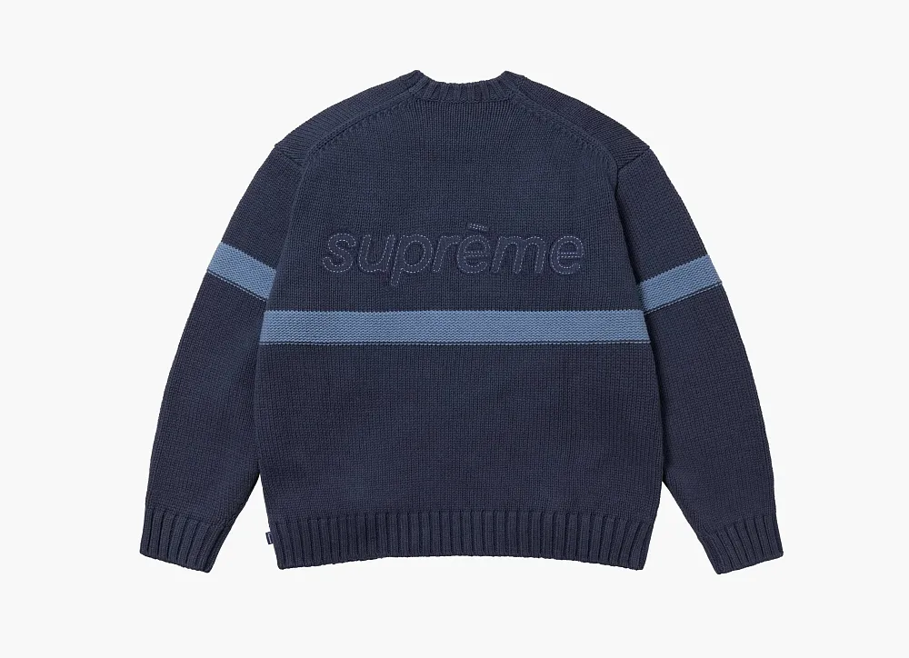 Supreme Tonal Appliqué Sweater Navy