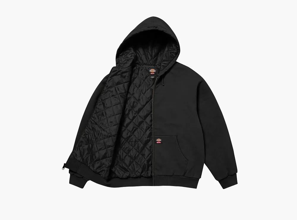 Supreme x Dickies Quilted Lined Zip Up Hooded Sweatshirt Black