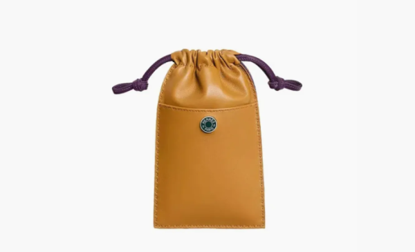 Hermès Pilo Milo Lambskin With Swift Calfskin Cell Phone Pouch Sesame & Violet 
