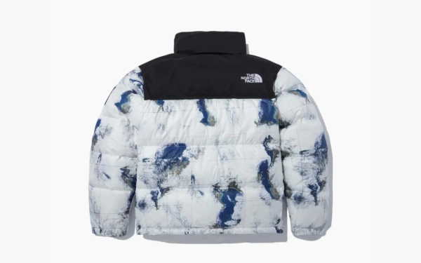 The North Face White Label Novelty Nuptse Down Jacket Earth Print 