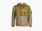 C.P. Company Flatt Nylon Mixed Hooded Jacket Beige