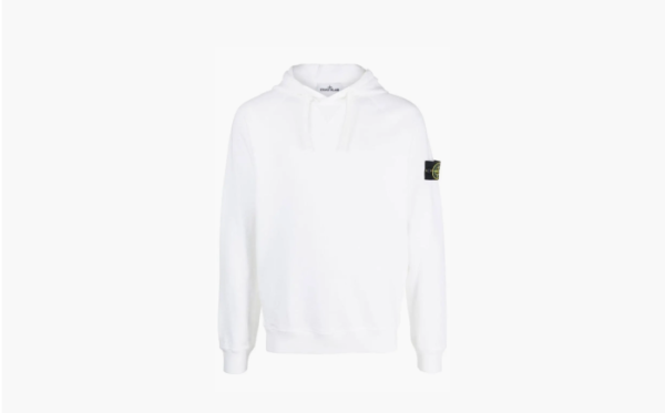 Stone Island Garment Dyed Popover Hoodie White 