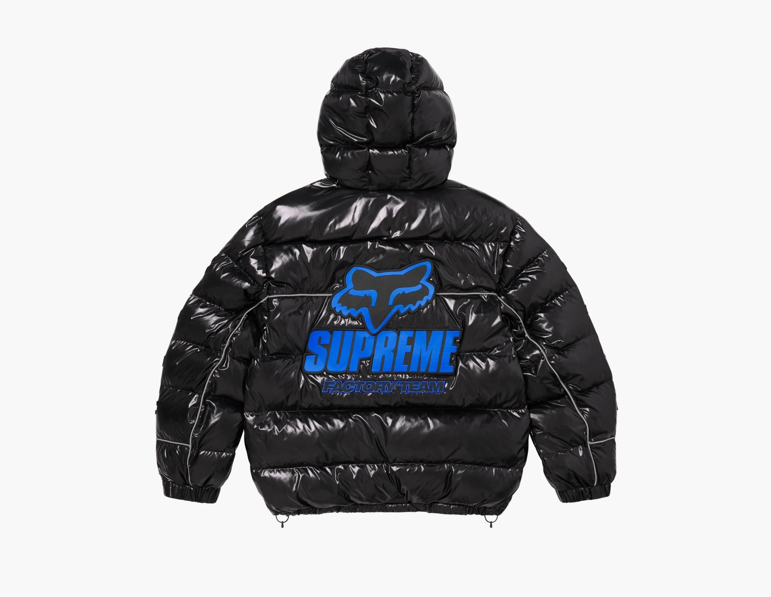 Supreme x Fox Racing Shiny Down Puffer Jacket Black 
