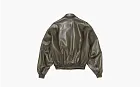 Acne Studios Leather Bomber Jacket Green
