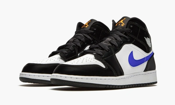 Air Jordan 1 Mid GS Black Racer Blue White 