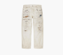 Supreme x MM6 Maison Margiela Distressed Loose Fit Selvedge Jeans White 