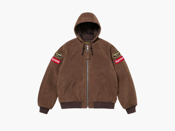 Supreme x Vanson Leathers Hooded Work Jacket Suede 