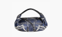 Hermes Silk With Hunter Cow Leather Lunch Bag Handbag "Indigo & Black" 