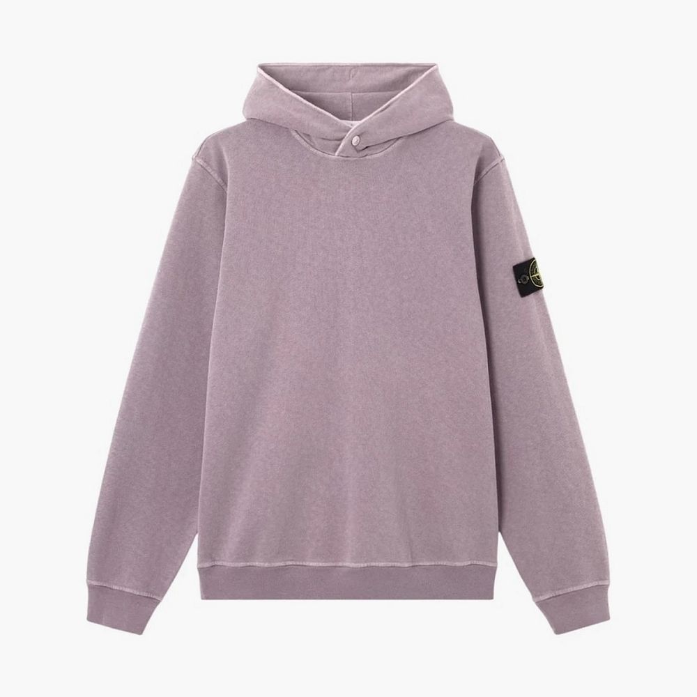 Stone Island Malfile Fleece Hooded Sweatshirt Pearl Grey