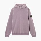 Stone Island Malfile Fleece Hooded Sweatshirt Pearl Grey