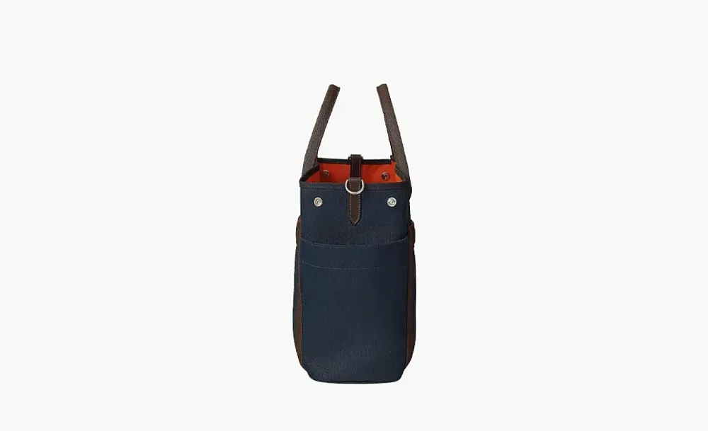 HERMES Waterproof Canvas Equestrian Bag Blue